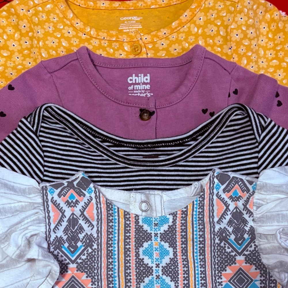 Jessica Simpson/Tea/Carters/George Baby Rompers Long Sleeve 6/9M - Picture 8 of 9